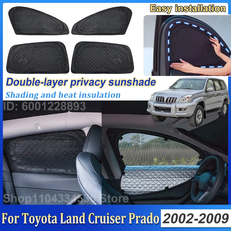 For Toyota Land Cruiser Prado LC120 Accessories 2002~2009 Car Sun Shades Double Layer Mesh Sunshade Protect Privacy Window Visor
For Toyota Land Cruiser Prado LC120 Accessories 2002~2009 Car Sun Shades Double Layer Mesh Sunshade Protect Privacy Window Visor