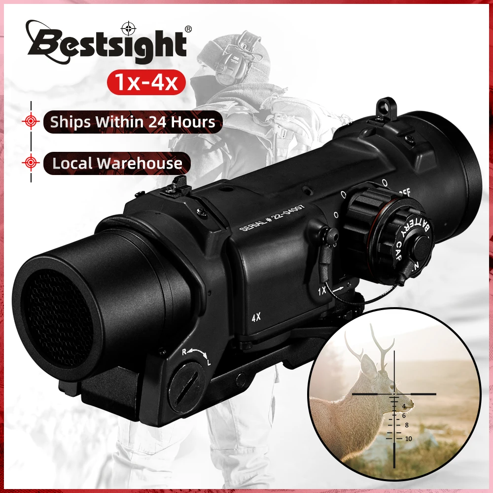 Tactical Rifle Scope Quick Detachable 1X-4X Adjustable Dual Role Sight For Hunting Scopes Airsoft Gun Hunting
Tactical Rifle Scope Quick Detachable 1X-4X Adjustable Dual Role Sight For Hunting Scopes Airsoft Gun Hunting