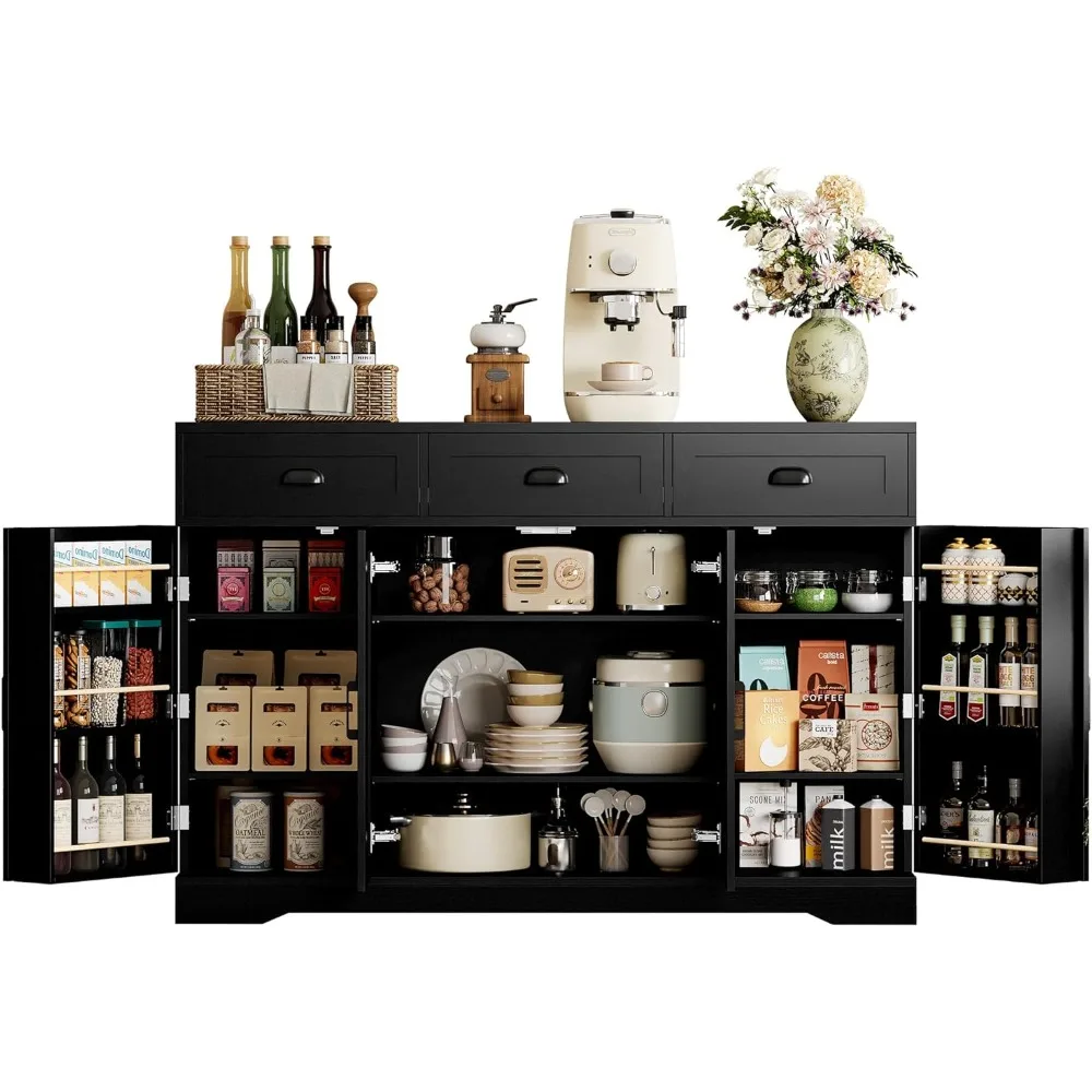 Contemporary Buffet Sideboard with 4 Doors and Adjustable Shelving for Kitchen Storage 
Contemporary Buffet Sideboard with 4 Doors and Adjustable Shelving for Kitchen Storage