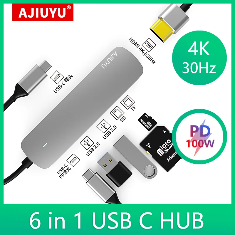 USB C HUB to Multi USB 3.0 HDMI Card Reader Adapter Dock for Lenovo YOGA Book MIIX 5 Pro Accessories USB Type-C Splitter 6 Port
USB C HUB to Multi USB 3.0 HDMI Card Reader Adapter Dock for Lenovo YOGA Book MIIX 5 Pro Accessories USB Type-C Splitter 6 Port