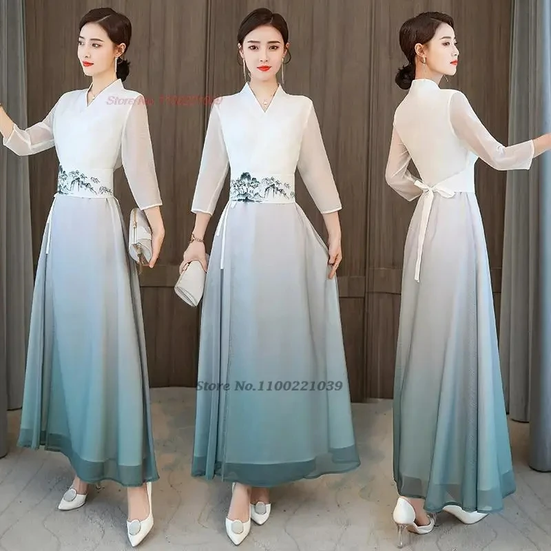 2024 китайское улучшенное платье qipao с национальным цветочным принтом, женское платье с градиентом, винтажное вечернее платье qipao в восточном стиле
2024 китайское улучшенное платье qipao с национальным цветочным принтом, женское платье с градиентом, винтажное вечернее платье qipao в восточном стиле