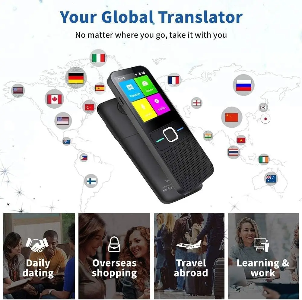 Portable Voice Translator Smart Portable 137 Languages Real Time Translator Without Internet Inter-Translation Machine
Portable Voice Translator Smart Portable 137 Languages Real Time Translator Without Internet Inter-Translation Machine