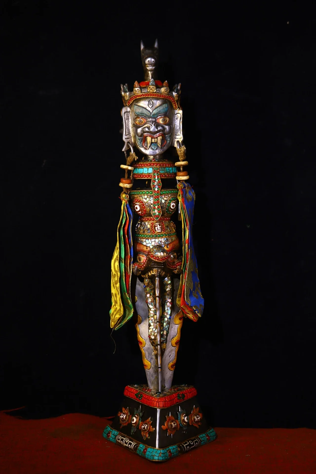 21”Tibetan Temple Collection Old Tiantie Mosaic Gem gZi Beads Shell Hayagriva Skull Vajra Phurpa Base Amulet Dharma Town House
21”Tibetan Temple Collection Old Tiantie Mosaic Gem gZi Beads Shell Hayagriva Skull Vajra Phurpa Base Amulet Dharma Town House