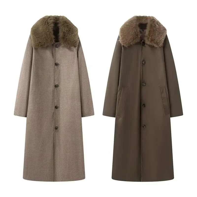 Double-sided Thickened Fur Coat Lapel Collar Winter Warm Long Plaid Trench Coat Women Lady Fashion Streetwear Outerwear Jacket
Double-sided Thickened Fur Coat Lapel Collar Winter Warm Long Plaid Trench Coat Women Lady Fashion Streetwear Outerwear Jacket
