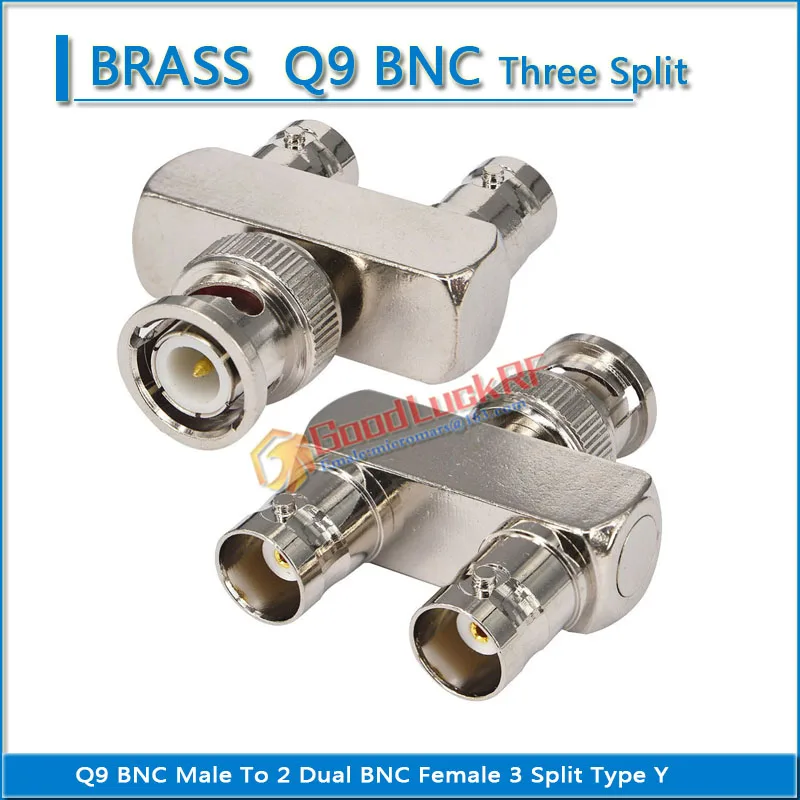 Q9 BNC Male To 2 Dual BNC Female Nickel Brass BNC 3 Way Splitter Type Y RF Connector Adapter Video Coaxial for CCTV Camera
Q9 BNC Male To 2 Dual BNC Female Nickel Brass BNC 3 Way Splitter Type Y RF Connector Adapter Video Coaxial for CCTV Camera