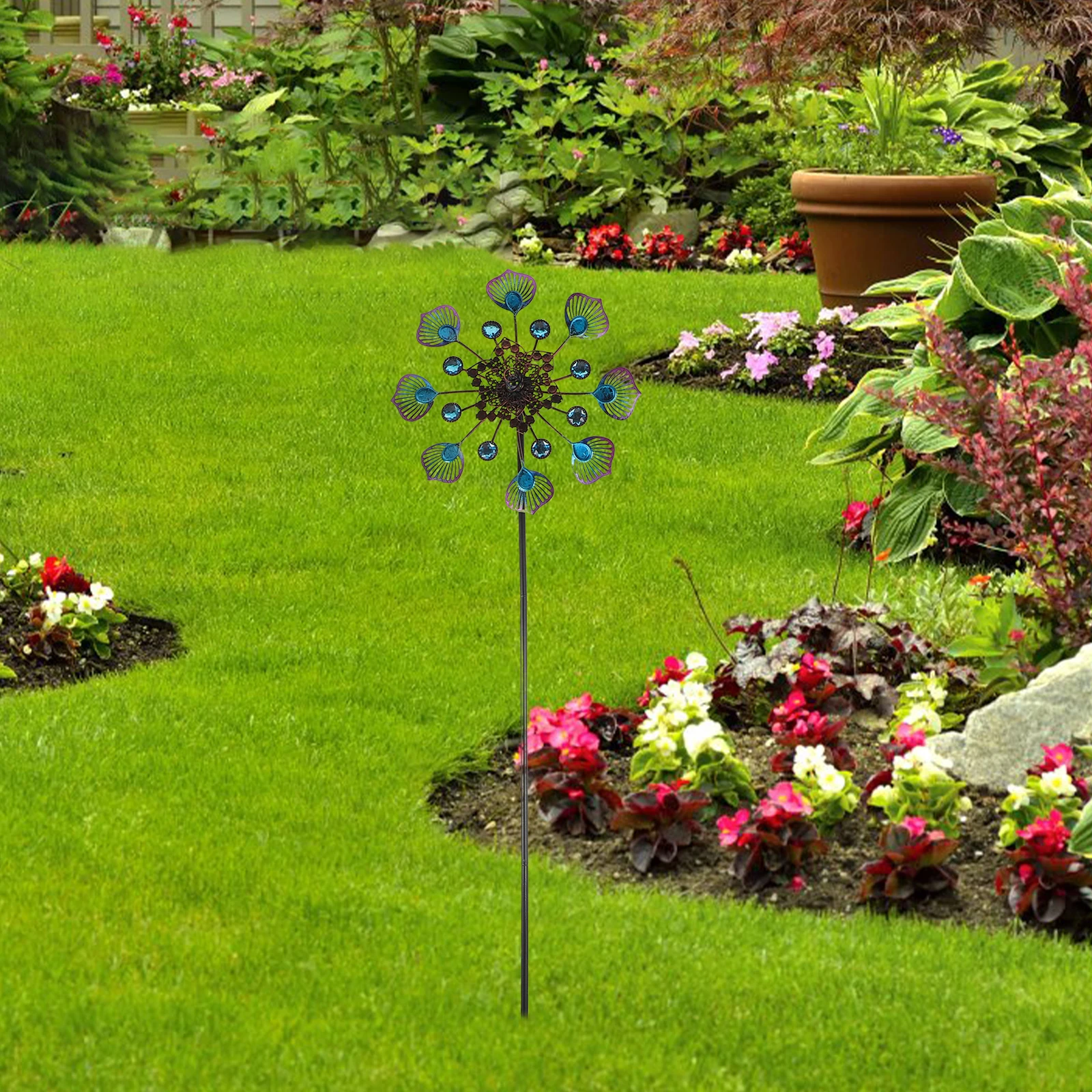 1pc Iron Windmill Peafowl Tail Shaped Rotating Outdoor Garden Yard Patio Lawn Ornament Decorative Metal Wind Spinner
1pc Iron Windmill Peafowl Tail Shaped Rotating Outdoor Garden Yard Patio Lawn Ornament Decorative Metal Wind Spinner