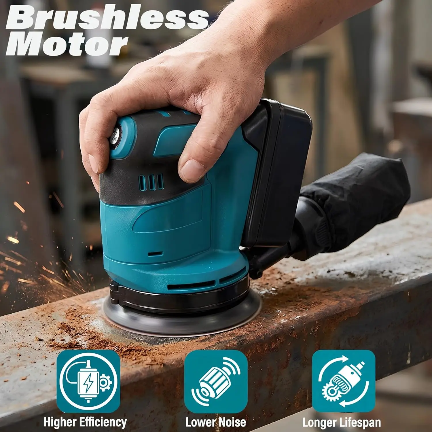 Brushless Random Orbital Sander For Makita 18V Battery, 3 Speed 24000RPM Cordless Palm Sander With Dust Collector Rust Removal
Brushless Random Orbital Sander For Makita 18V Battery, 3 Speed 24000RPM Cordless Palm Sander With Dust Collector Rust Removal