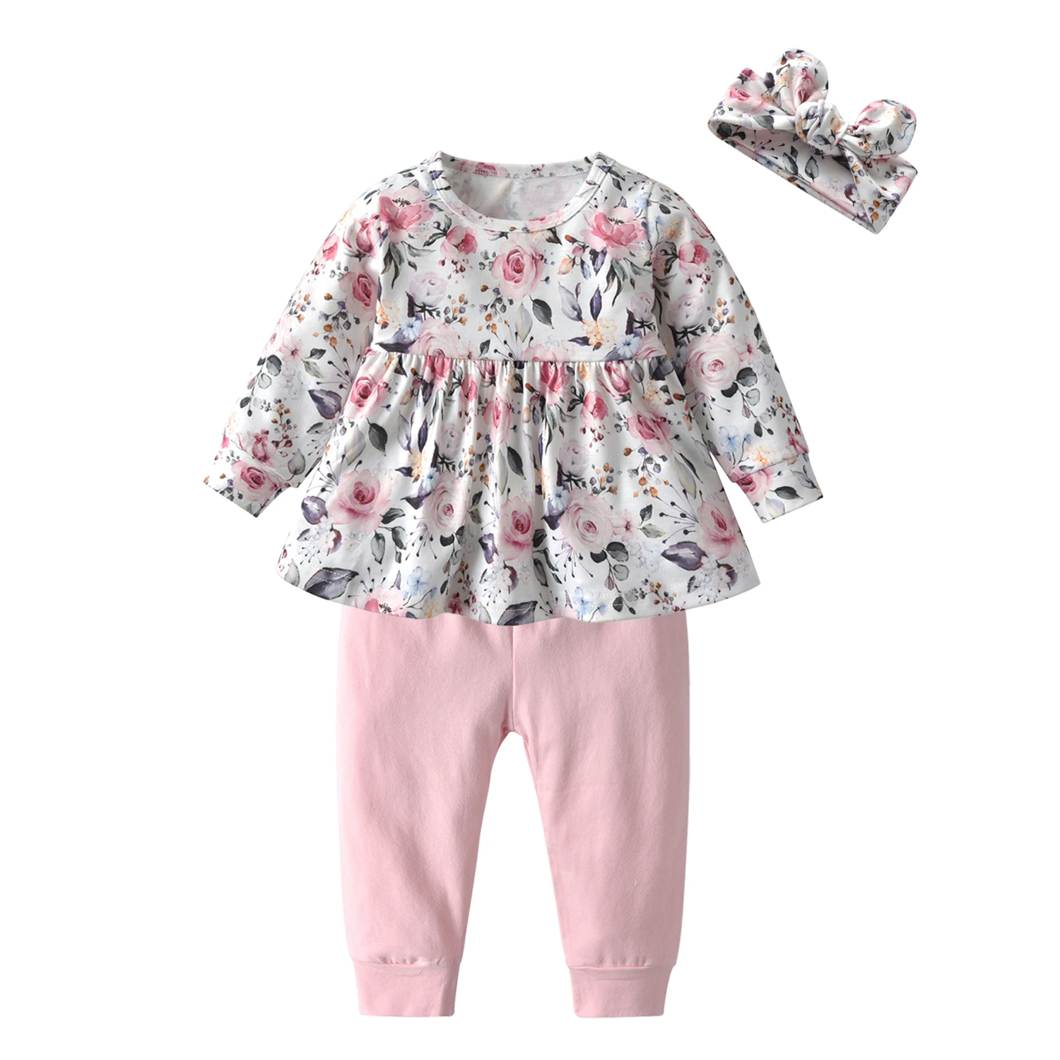 Toddler Baby Girl 3PCS Clothes Set Cute Ruffles Long Sleeve Top and Solid Pants with Headband Spring and Autumn Outfit for Kids
Toddler Baby Girl 3PCS Clothes Set Cute Ruffles Long Sleeve Top and Solid Pants with Headband Spring and Autumn Outfit for Kids