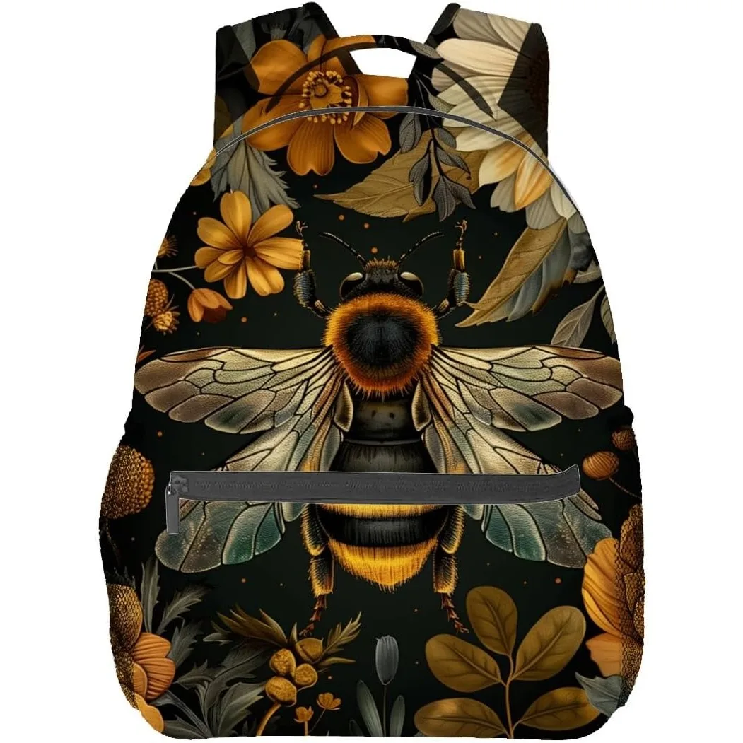 Винтажный рюкзак Bee, темные полиэстеровые рюкзаки с цветочным принтом Bumblebee, легкий рюкзак с двойным плечом для женщин
Винтажный рюкзак Bee, темные полиэстеровые рюкзаки с цветочным принтом Bumblebee, легкий рюкзак с двойным плечом для женщин