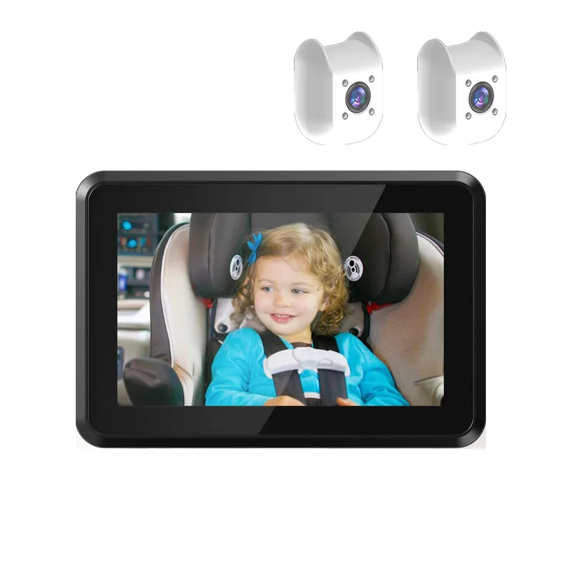 5 Inch 2CH Car Baby Monitor AHD Rear Facing Camera Rear Seat Infant Safety IR Night Vision Display Security Monitoring