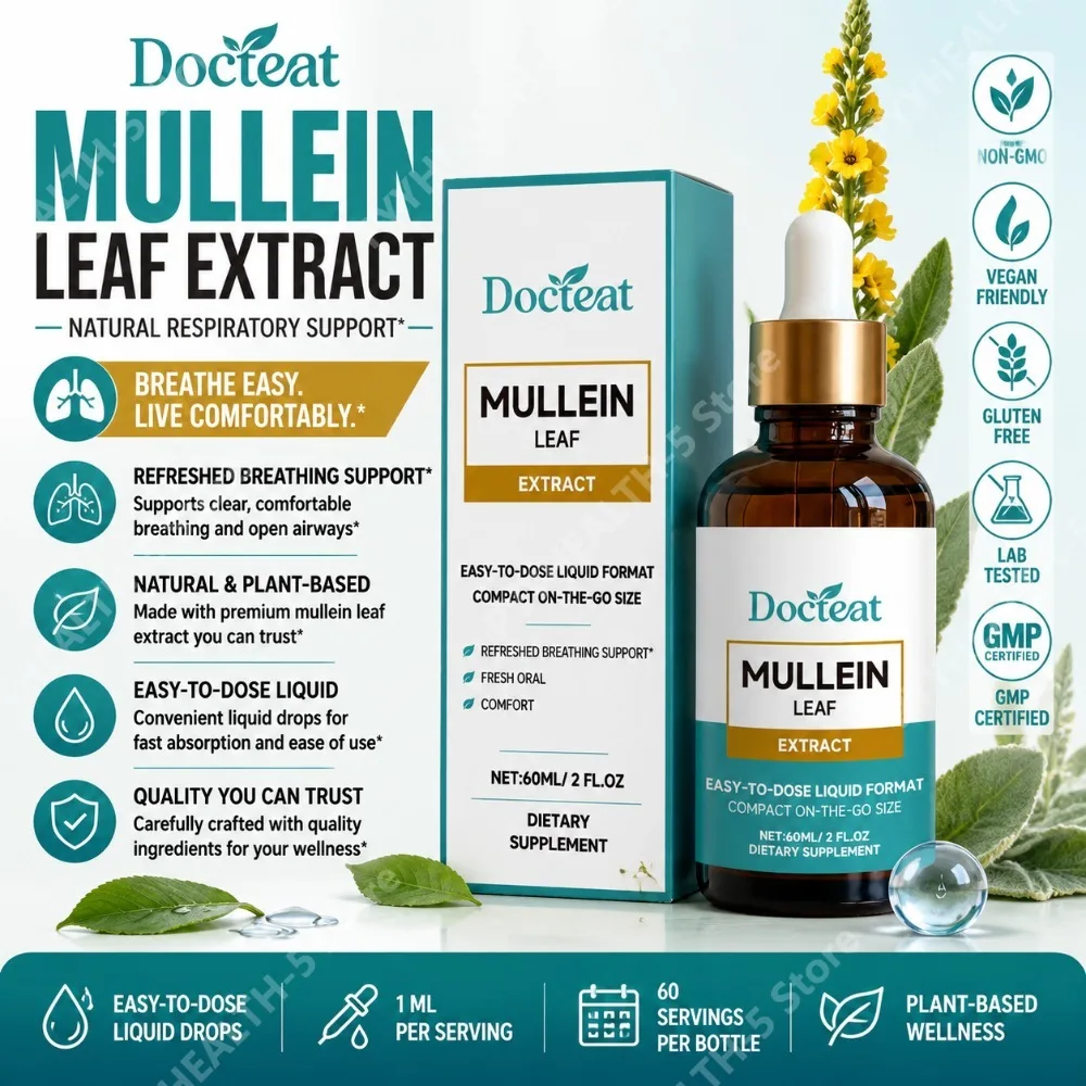 Docteat Mullein Leaf Extract Liquid Drops with Eucalyptus and Ginger, Net 60 Ml, Easy-to-dose, Fresh Oral, Breathing Support
Docteat Mullein Leaf Extract Liquid Drops with Eucalyptus and Ginger, Net 60 Ml, Easy-to-dose, Fresh Oral, Breathing Support