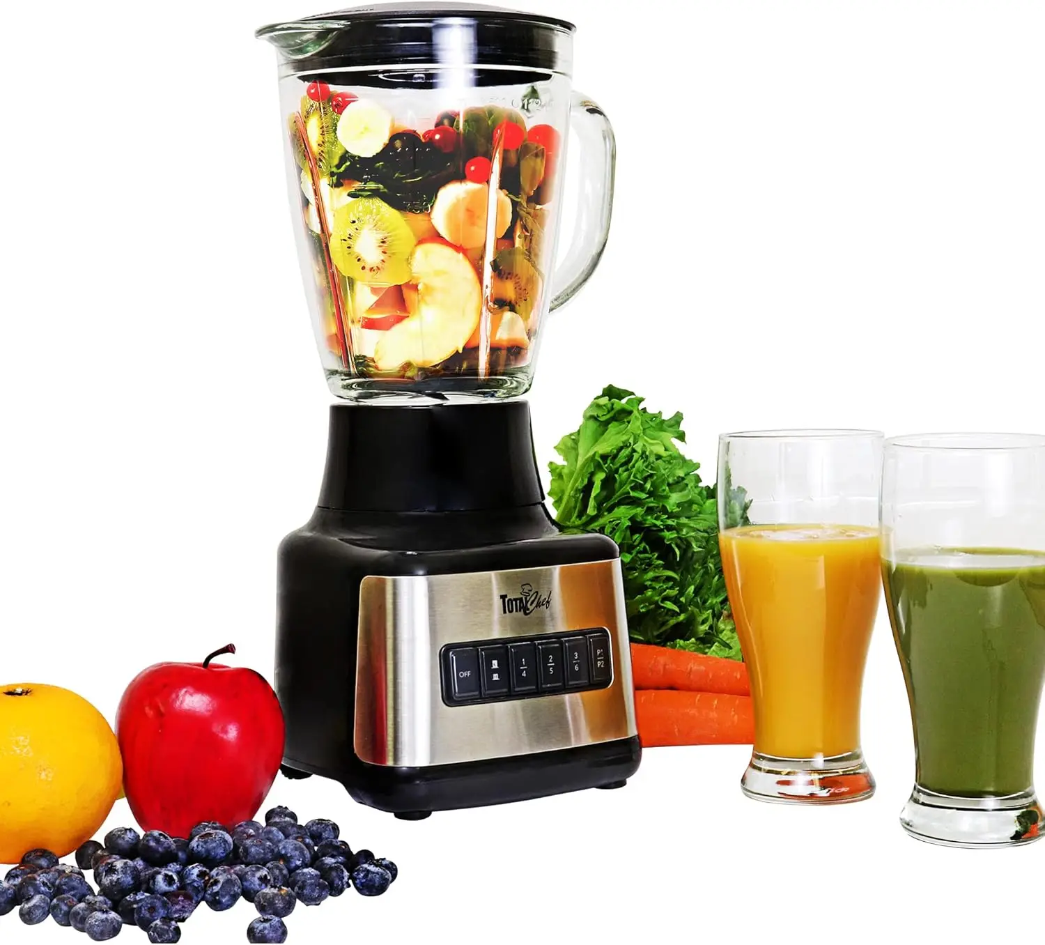 Total Chef Countertop Blender - Electric Mixer, Milkshake, Puree Maker, Frozen Smoothie, Shakes, Licuadora Grinder Kitchen Appli
Total Chef Countertop Blender - Electric Mixer, Milkshake, Puree Maker, Frozen Smoothie, Shakes, Licuadora Grinder Kitchen Appli