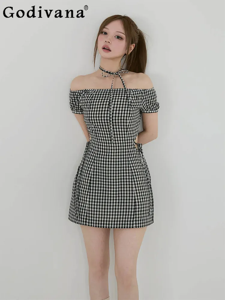2026 Summer Women's Plaid Dress Set Japanese Style Fashion Sweet Basic Casual Off-shoulder Top Shorts 2-piece Set Ladies Outfit
2026 Summer Women's Plaid Dress Set Japanese Style Fashion Sweet Basic Casual Off-shoulder Top Shorts 2-piece Set Ladies Outfit