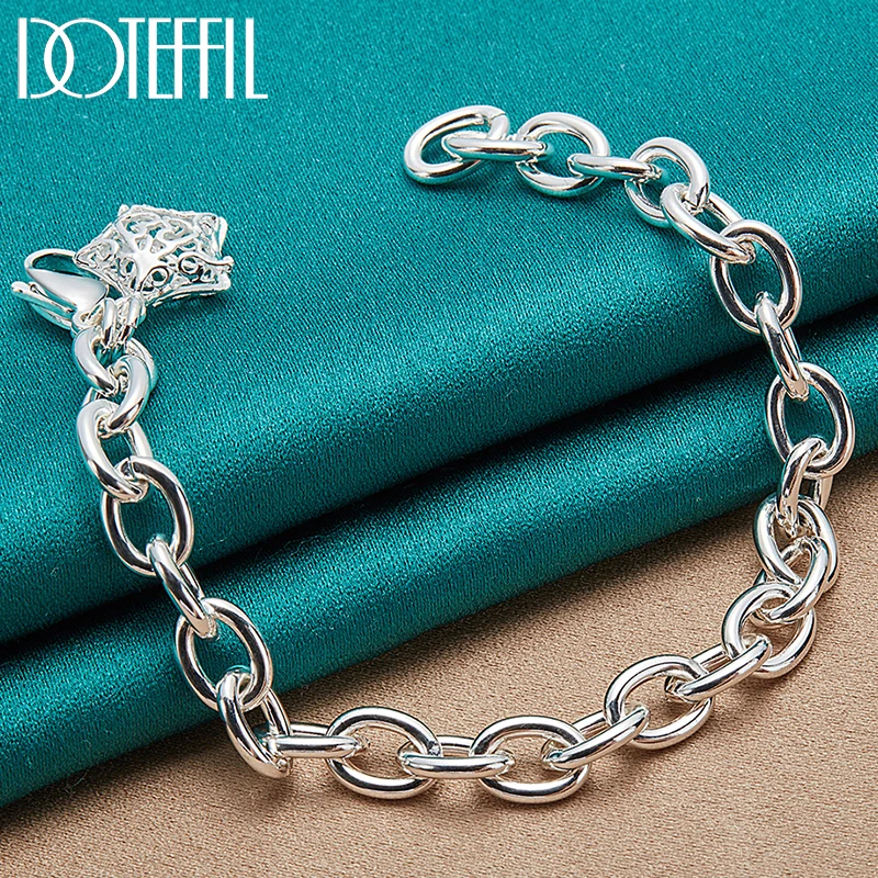 DOTEFFIL 925 Sterling Silver Hollow Star Pendant Bracelet Chain For Woman Man Charm Wedding Engagement Fashion Party Jewelry
DOTEFFIL 925 Sterling Silver Hollow Star Pendant Bracelet Chain For Woman Man Charm Wedding Engagement Fashion Party Jewelry