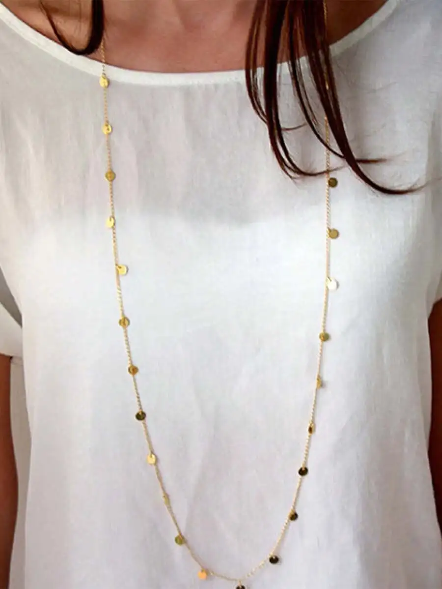 Long Bohemian Statement Necklace With Disc Charms For Women Fashion Jewelry
Long Bohemian Statement Necklace With Disc Charms For Women Fashion Jewelry