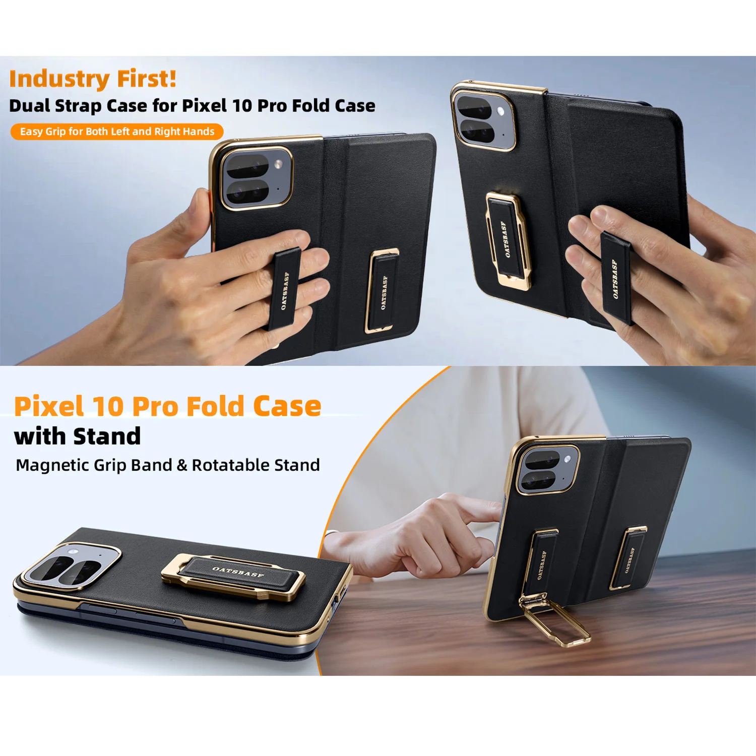 Eary for Google Pixel 10 Pro Fold Phone Case & 360°Rotatable Stand Magnetic Grip Band Leather Cover Shockproof Dual Strap Shells
Eary for Google Pixel 10 Pro Fold Phone Case & 360°Rotatable Stand Magnetic Grip Band Leather Cover Shockproof Dual Strap Shells