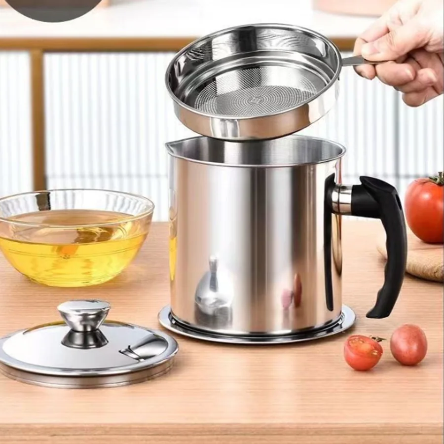 Stainless Steel Oil Storage Container with Sieve (1 Count), Oil Storage Box with Filter, Kitchen Strainer Utensils for Home
Stainless Steel Oil Storage Container with Sieve (1 Count), Oil Storage Box with Filter, Kitchen Strainer Utensils for Home