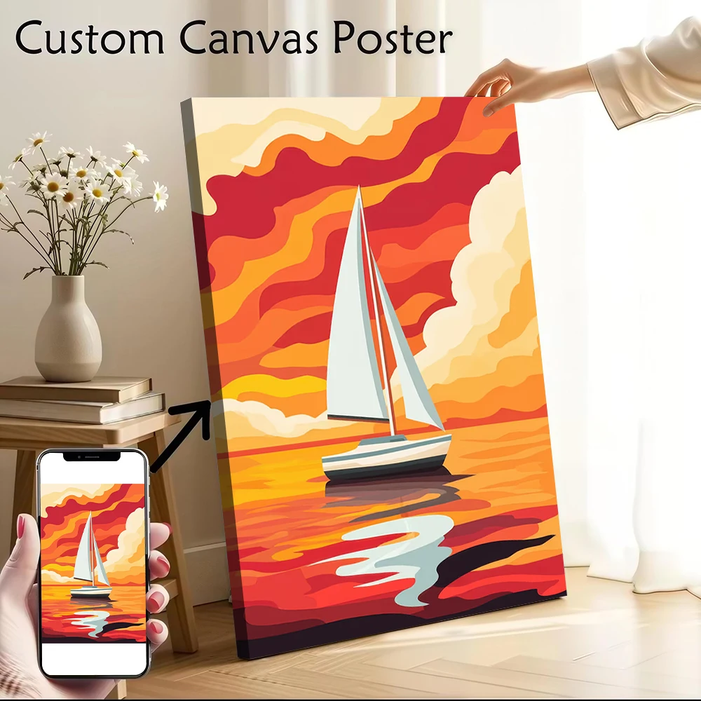 Sailboat Sunset Printed Canvas Poster Custom Pictures Wall Art Canvas Painting for Decor Living Room Decorating Interior Bedroom
Sailboat Sunset Printed Canvas Poster Custom Pictures Wall Art Canvas Painting for Decor Living Room Decorating Interior Bedroom