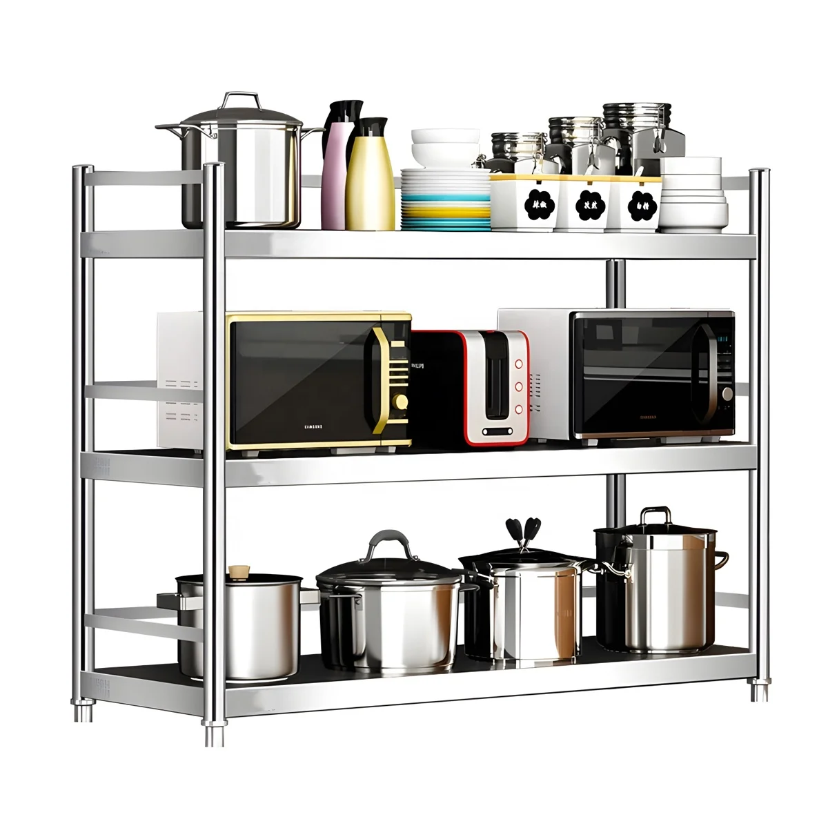 Commercial Restaurant High-Durable 3-Layer Stainless Steel Kitchen Storage Rack Plate Shelves for Kitchen Islands & Carts
Commercial Restaurant High-Durable 3-Layer Stainless Steel Kitchen Storage Rack Plate Shelves for Kitchen Islands & Carts