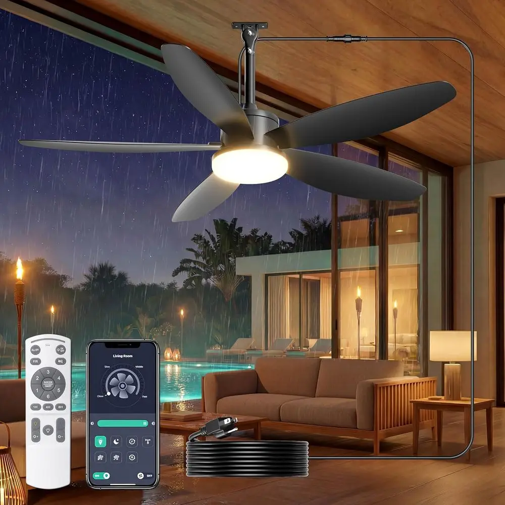 Outdoor Ceiling an with Lights, 42 Inch Plug in Gazebo ans with Remote APP Control, Quiet DC Motor, Dimmable 3CCT, Waterproo Han
Outdoor Ceiling an with Lights, 42 Inch Plug in Gazebo ans with Remote APP Control, Quiet DC Motor, Dimmable 3CCT, Waterproo Han