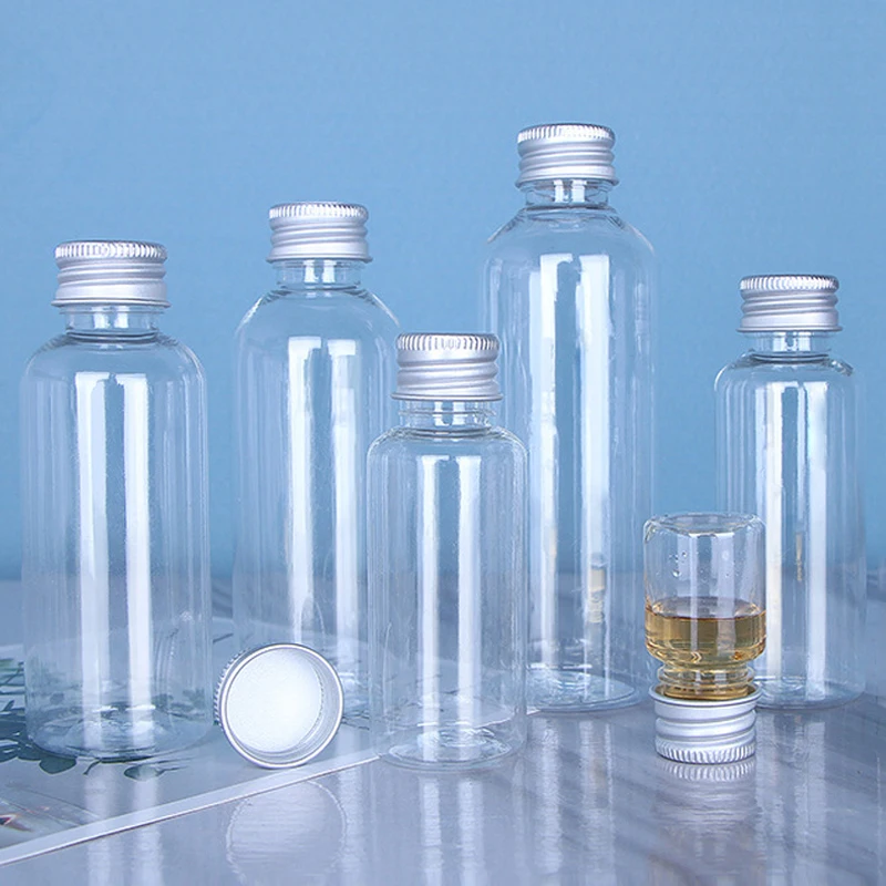 100pcs 5/10/15/20/30/50/60ml PET Plastic Bottles Clear Aluminum Cap Refillable Bottle Empty Travel Cosmetic Lotion Containers
100pcs 5/10/15/20/30/50/60ml PET Plastic Bottles Clear Aluminum Cap Refillable Bottle Empty Travel Cosmetic Lotion Containers