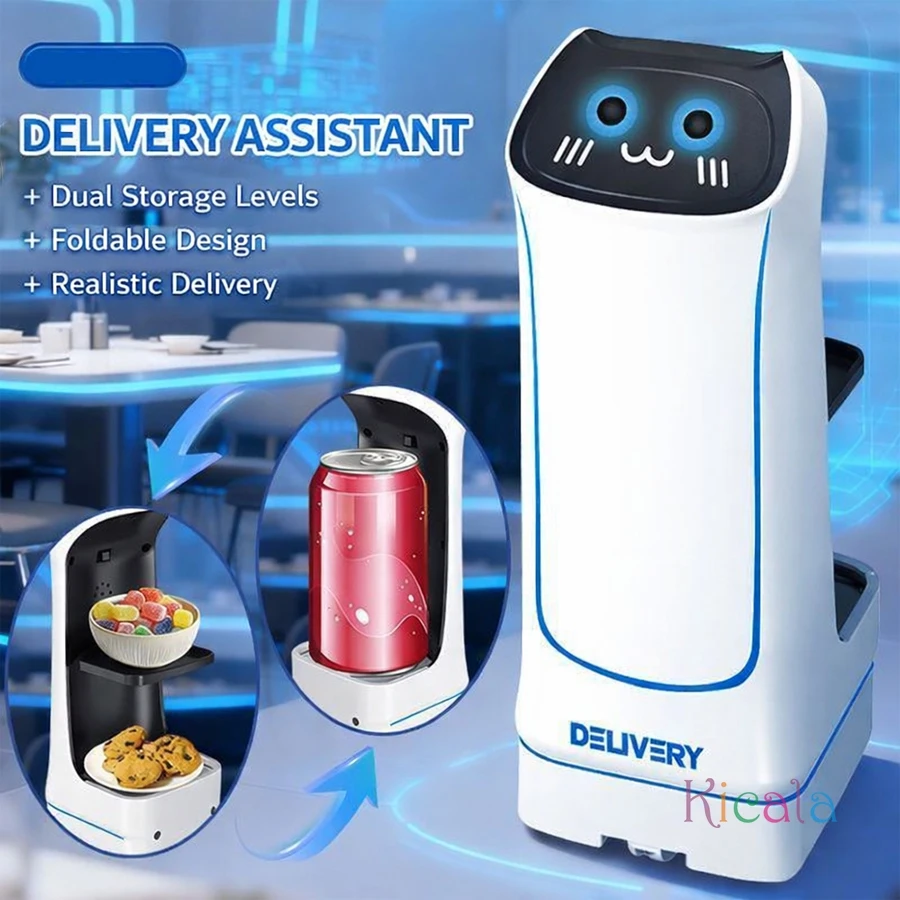 2.4GHz Remote Control Food Serving Car Delivery Robot Toy RC Cars Toy Robot ith Light And Music Children's Birthday Gift
2.4GHz Remote Control Food Serving Car Delivery Robot Toy RC Cars Toy Robot ith Light And Music Children's Birthday Gift