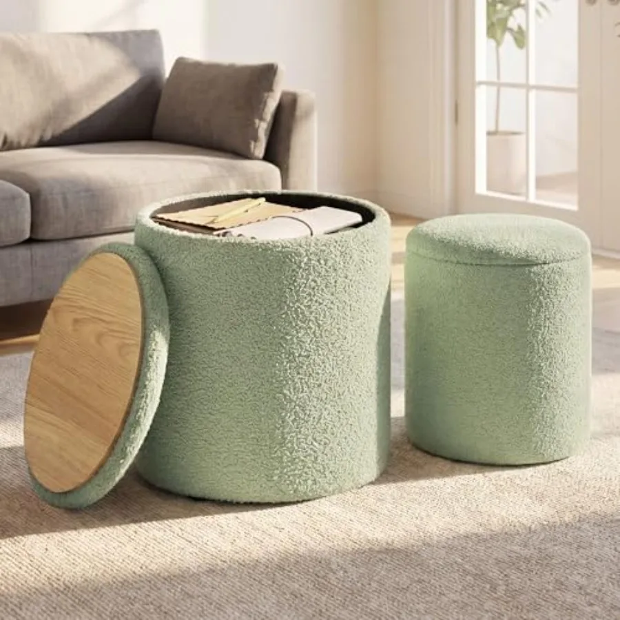 Vanity Stool, Set of 2, Round Storage Ottoman, Small Ottoman Coffee Table, Feet Stool, Removable Lid, for Living Room, Bedroom,
Vanity Stool, Set of 2, Round Storage Ottoman, Small Ottoman Coffee Table, Feet Stool, Removable Lid, for Living Room, Bedroom,