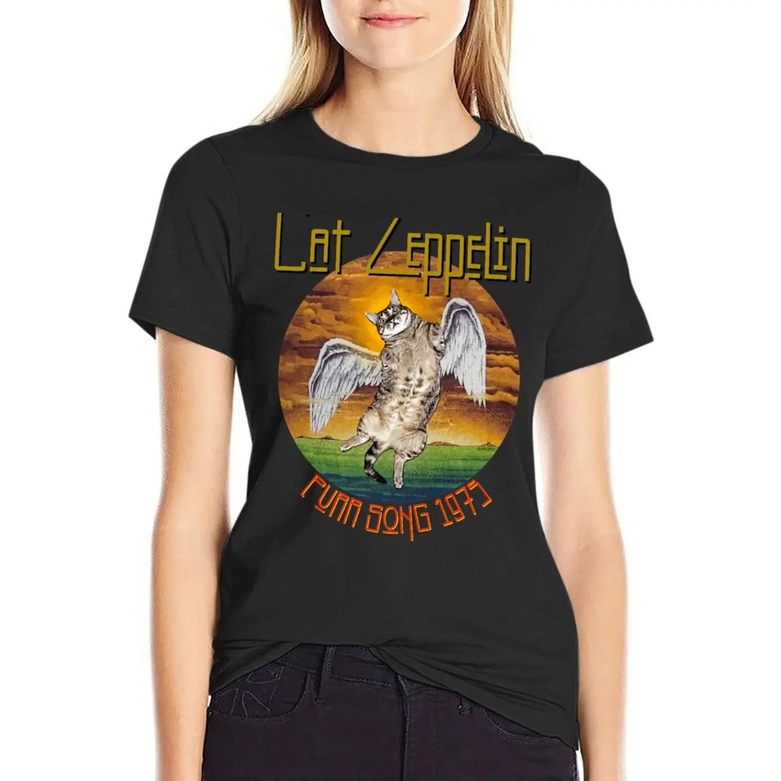 CAT ZEPPELIN T-Shirt hippie clothes lady clothes blacks quick-drying Summer Women's clothing
CAT ZEPPELIN T-Shirt hippie clothes lady clothes blacks quick-drying Summer Women's clothing