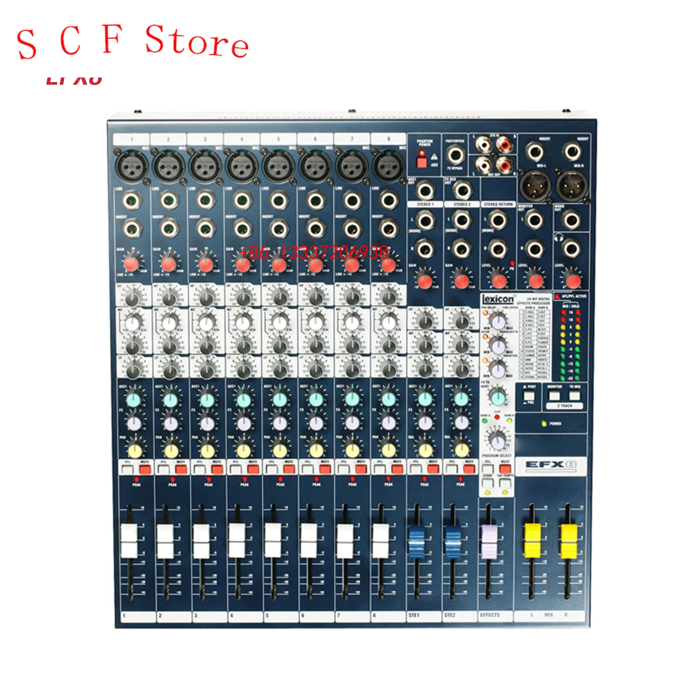 EFX8 Профессиональный DJ-микшер USB-консоль Аудио 8-канальный многоцелевой аудиомикшер для высокой производительности
EFX8 Профессиональный DJ-микшер USB-консоль Аудио 8-канальный многоцелевой аудиомикшер для высокой производительности