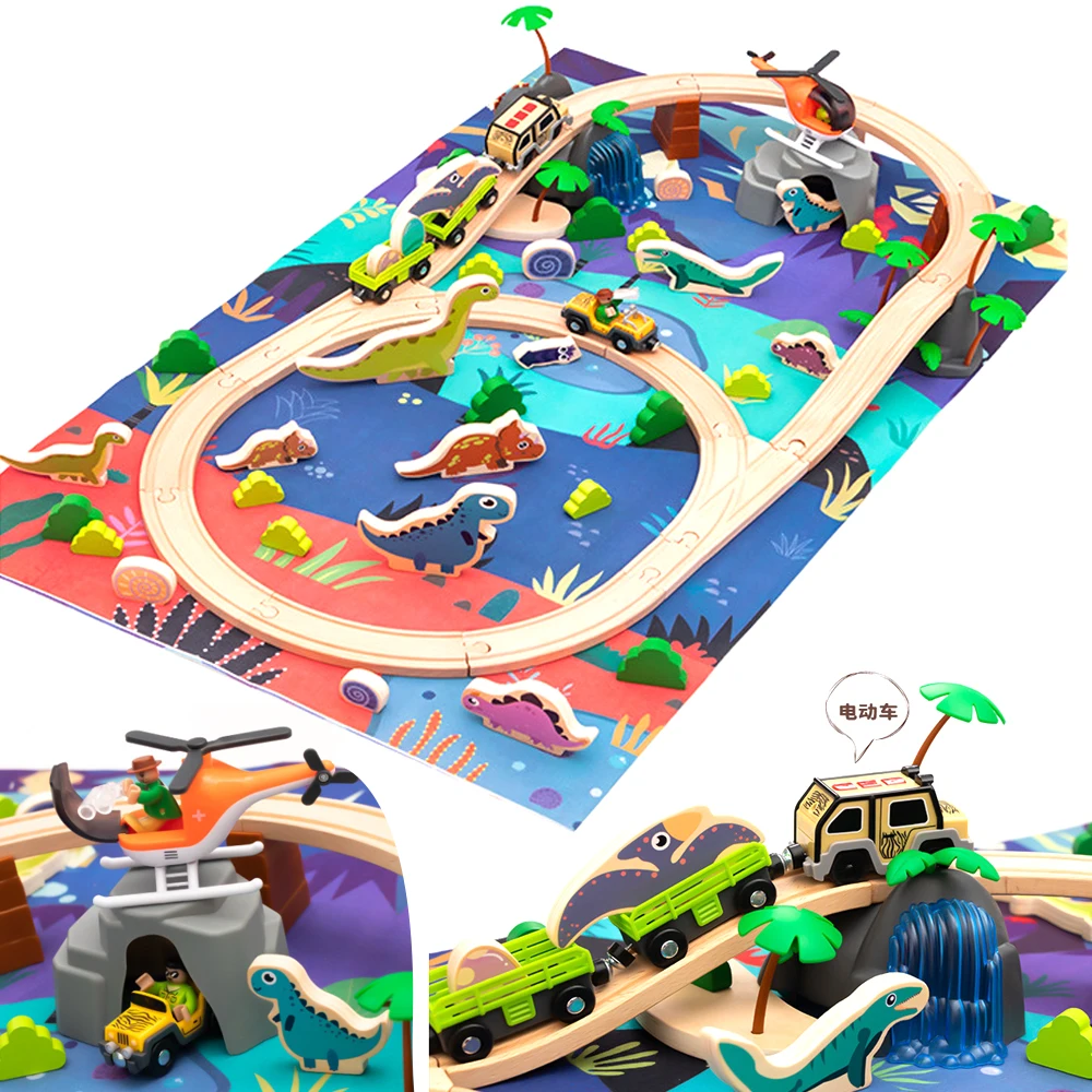 Dinosaur Track Electric Small Train Wooden Track Toy Set, Jurassic Park Parent-Child Game Car Puzzle Toy, XT139
Dinosaur Track Electric Small Train Wooden Track Toy Set, Jurassic Park Parent-Child Game Car Puzzle Toy, XT139