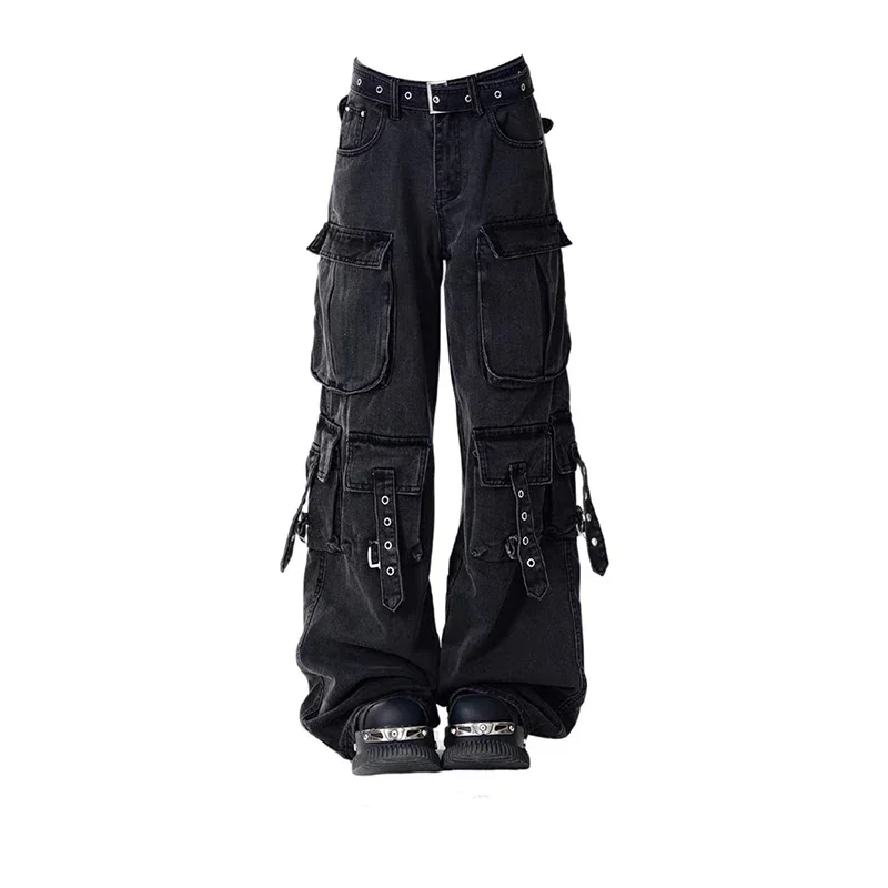 Harajuku Y2K Black Women Baggy Cargo Jeans Streetwear Vintage High Waist Patchwork Design Female Aesthetic Straight Denim Pants
Harajuku Y2K Black Women Baggy Cargo Jeans Streetwear Vintage High Waist Patchwork Design Female Aesthetic Straight Denim Pants
