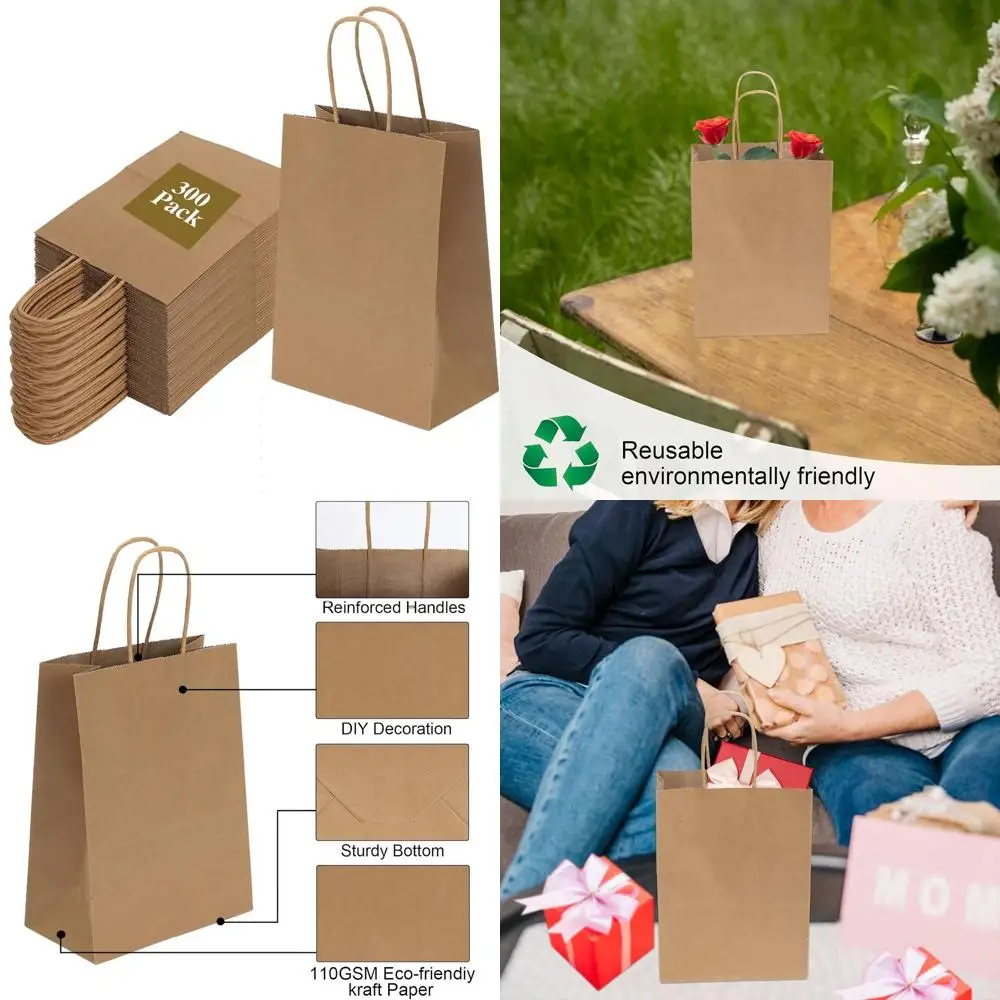 Коричневые бумажные подарочные пакеты размером 6x3,25x8 дюймов с ручками, упаковка 300 шт., идеально подходят для вечеринок, покупок и поделок
Коричневые бумажные подарочные пакеты размером 6x3,25x8 дюймов с ручками, упаковка 300 шт., идеально подходят для вечеринок, покупок и поделок