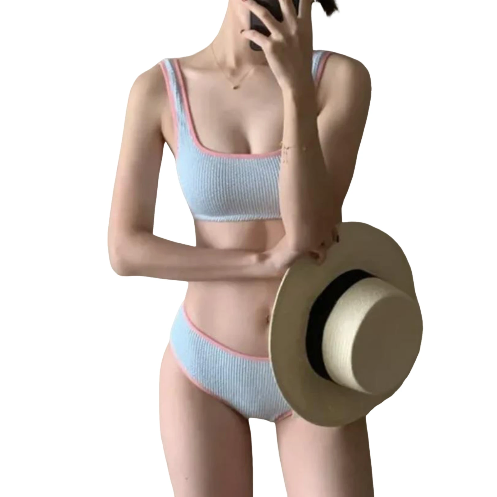 Womens 2 Pieces Swimsuit Macaron Color Female Bathing Swimming Suit for Holiday Birthday Gift
Womens 2 Pieces Swimsuit Macaron Color Female Bathing Swimming Suit for Holiday Birthday Gift