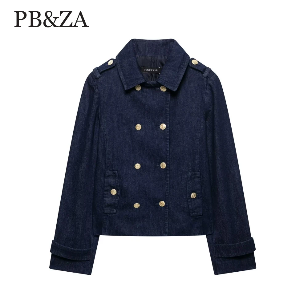 PB&ZA Knitted Loose Top with Collar Long Sleeve Double breasted Button Pocket Autumn/Winter New Fashion Denim Coat
PB&ZA Knitted Loose Top with Collar Long Sleeve Double breasted Button Pocket Autumn/Winter New Fashion Denim Coat