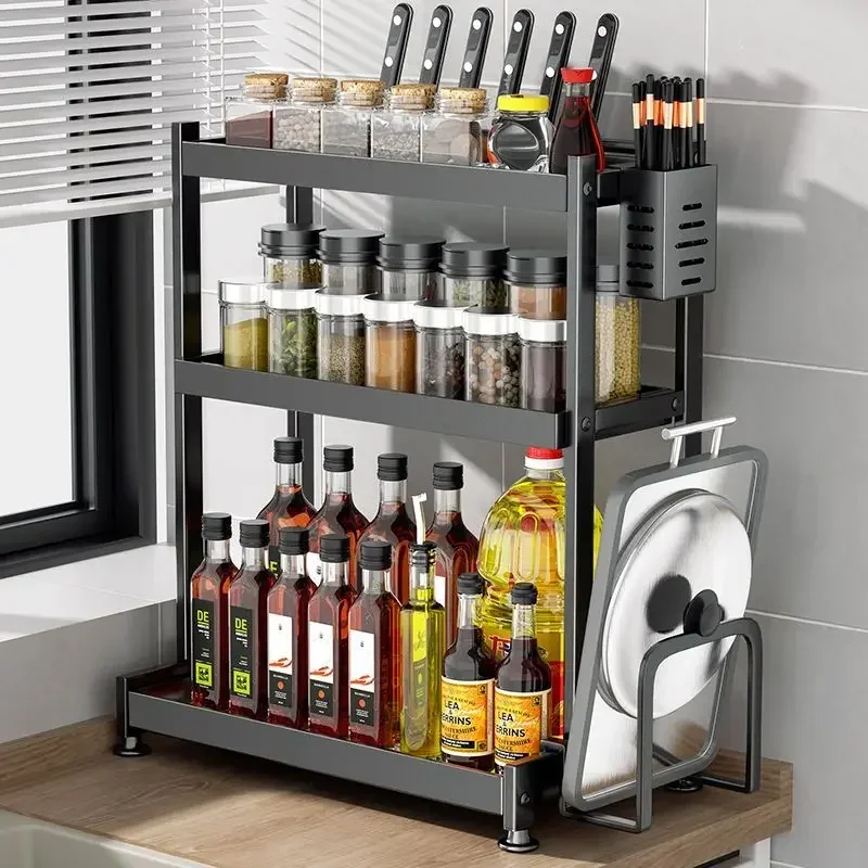 Kitchen Seasoning Rack Storage Rack Multi-layer dish Seasoning Rack Chopstick Knife Holder Countertop Multi-functional Seasoning
Kitchen Seasoning Rack Storage Rack Multi-layer dish Seasoning Rack Chopstick Knife Holder Countertop Multi-functional Seasoning