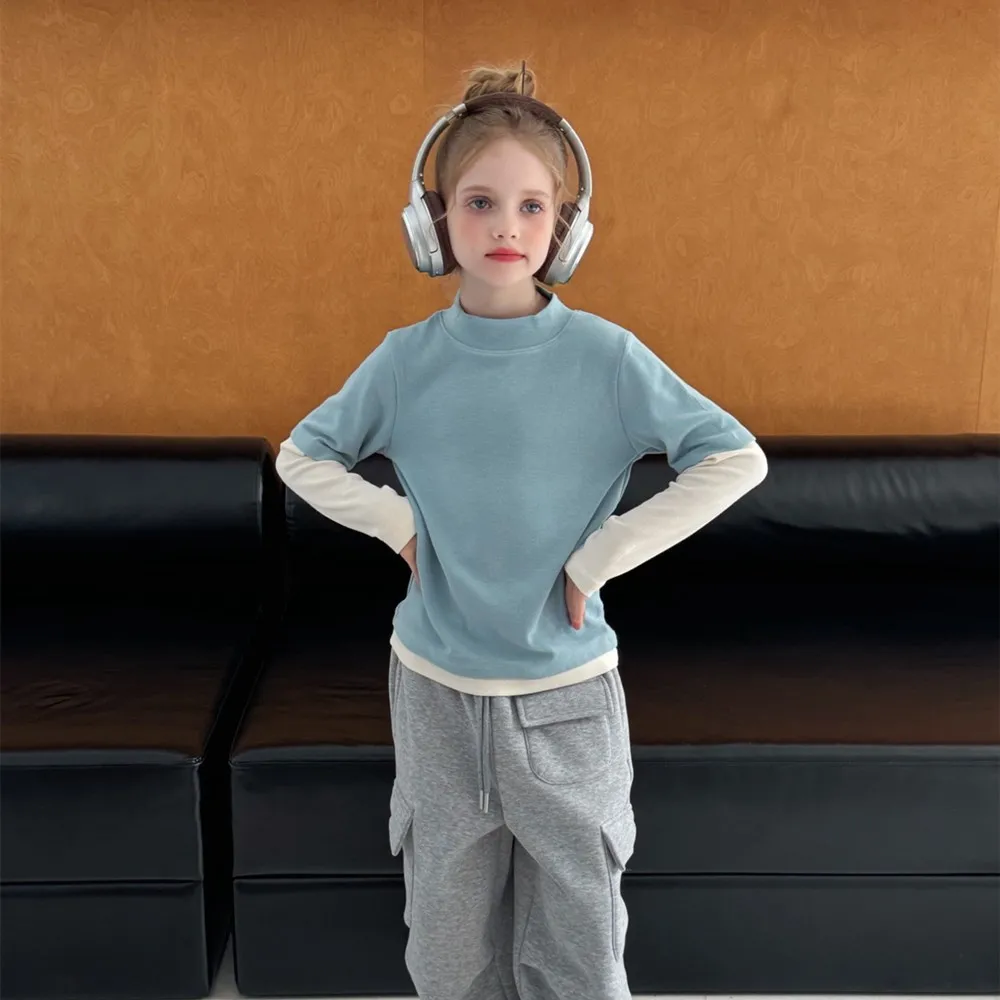 girls clothes boys t-shirt Fake two piece spliced soft long sleeved T-shirt for boys and girls Children's casual clothes
girls clothes boys t-shirt Fake two piece spliced soft long sleeved T-shirt for boys and girls Children's casual clothes