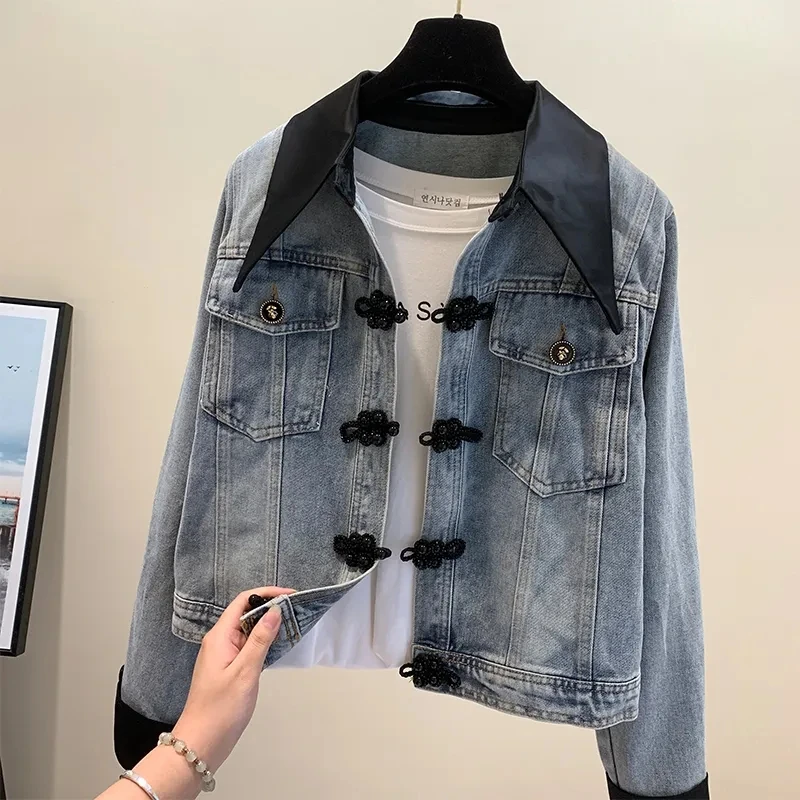 Blue Denim Long Sleeve Top Jacket 2024 Spring and Autumn New Korean Style Retro Lapel Design Fashion Loose Casual Jacket
Blue Denim Long Sleeve Top Jacket 2024 Spring and Autumn New Korean Style Retro Lapel Design Fashion Loose Casual Jacket
