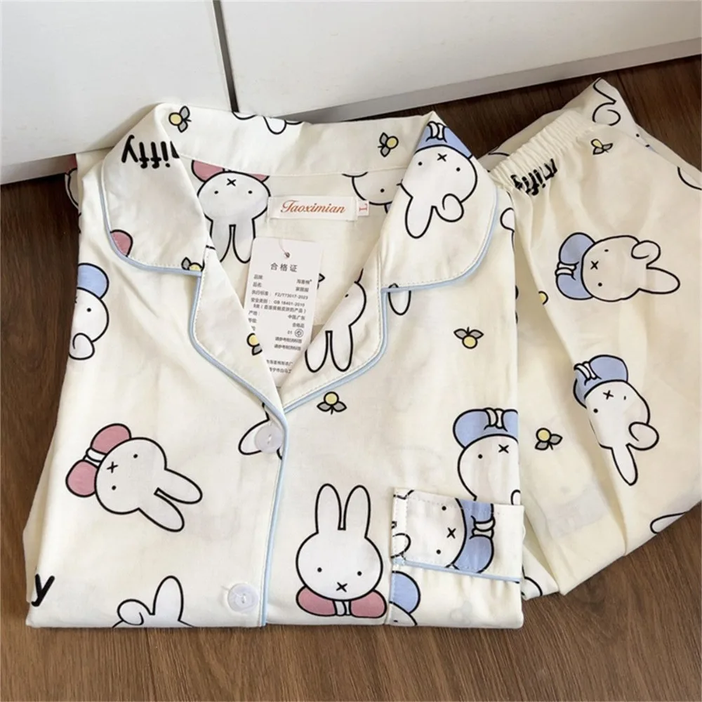 Cartoon Cute Miffy Women Pajamas Spring Autumn New Long Sleeve Long Pants Student Dormitory Loungewear Set Soft Comfortable Gift
Cartoon Cute Miffy Women Pajamas Spring Autumn New Long Sleeve Long Pants Student Dormitory Loungewear Set Soft Comfortable Gift