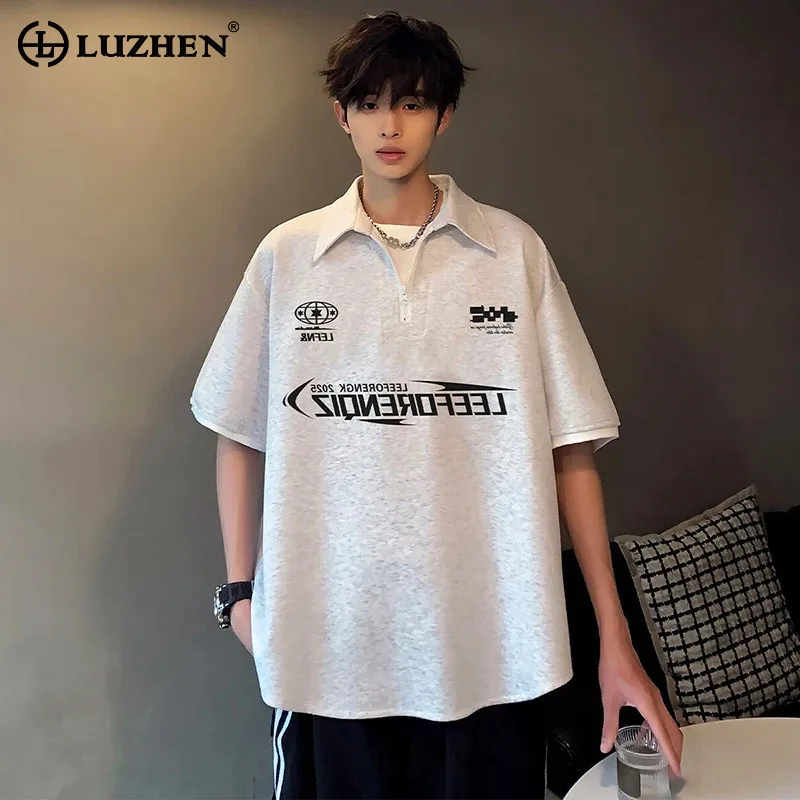 LUZHEN Design 2025 Trendy New Summer Letter Printed Logo Loose Casual Tops Men's Elegant Short Sleeve Polo Neck T-shirts JY2619
LUZHEN Design 2025 Trendy New Summer Letter Printed Logo Loose Casual Tops Men's Elegant Short Sleeve Polo Neck T-shirts JY2619