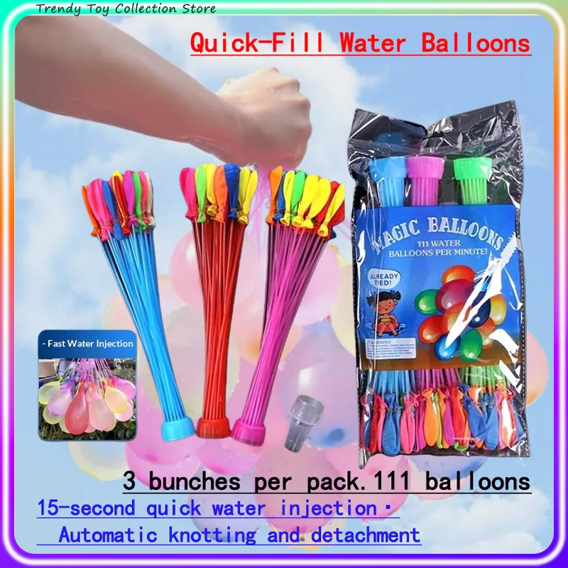 Magic Water Balloons Quick Fill Self Tying 111 Pcs Summer Water Fight Songkran Festival Water War Toy With Adapter For Children
Magic Water Balloons Quick Fill Self Tying 111 Pcs Summer Water Fight Songkran Festival Water War Toy With Adapter For Children