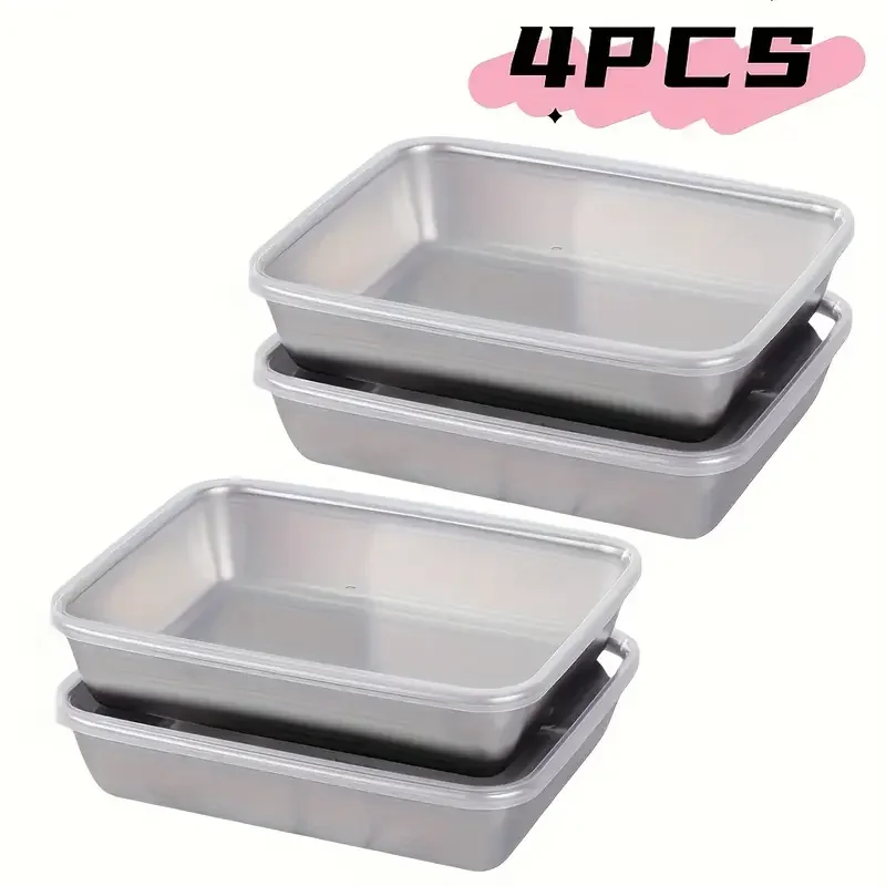 4pcs Large Square Stainless Steel Fresh-keeping Box Storage Containers Refrigerator Microwave Safe Sealed Kitchen Accessories
4pcs Large Square Stainless Steel Fresh-keeping Box Storage Containers Refrigerator Microwave Safe Sealed Kitchen Accessories