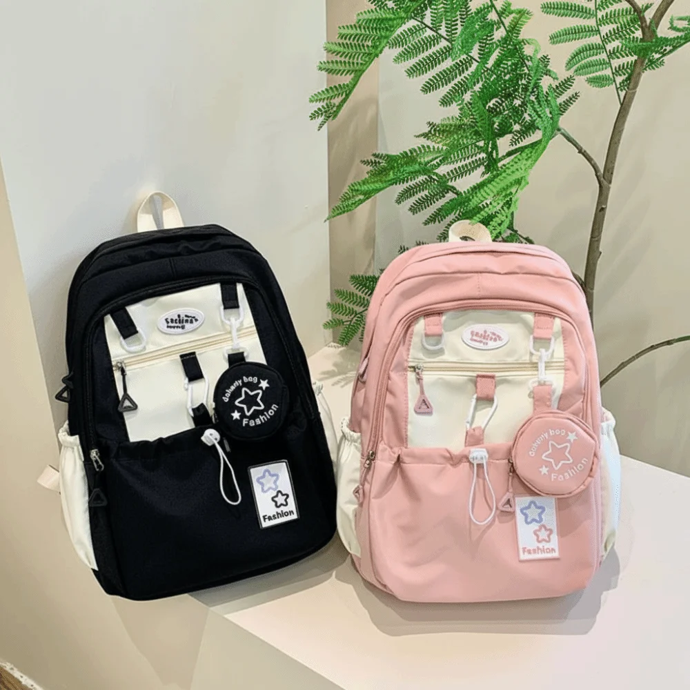 Star Women Backpack Cartoon with Coin Purse Nylon Shoulders Bag Korean Style Large Capacity Student Schoolbag Middle School
Star Women Backpack Cartoon with Coin Purse Nylon Shoulders Bag Korean Style Large Capacity Student Schoolbag Middle School