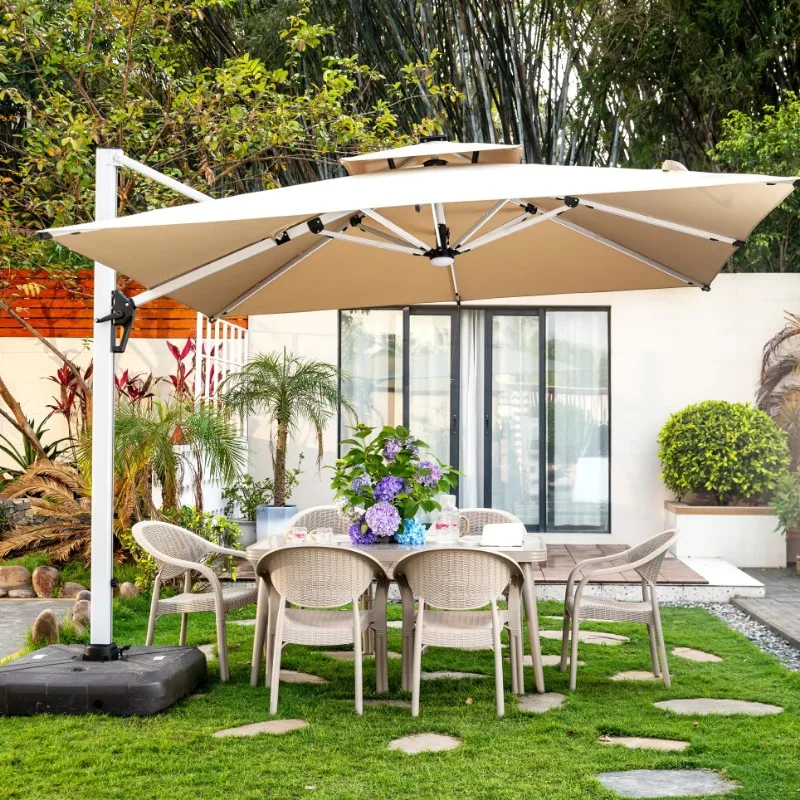 Custom Logo Large LED Garden Parasol Modern Design Aluminum Frame Beach Umbrella Foldable for Gym Hotel Dining Courtyard
Custom Logo Large LED Garden Parasol Modern Design Aluminum Frame Beach Umbrella Foldable for Gym Hotel Dining Courtyard