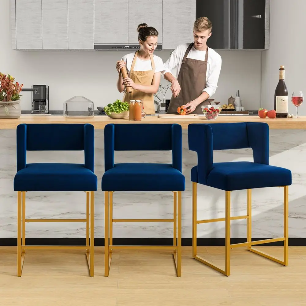 Inch Counter Height Bar Stools Set of 2 with Velvet Cushion and Back Modern Bar Chairs for Kitchen Island Counter Stools with M
Inch Counter Height Bar Stools Set of 2 with Velvet Cushion and Back Modern Bar Chairs for Kitchen Island Counter Stools with M