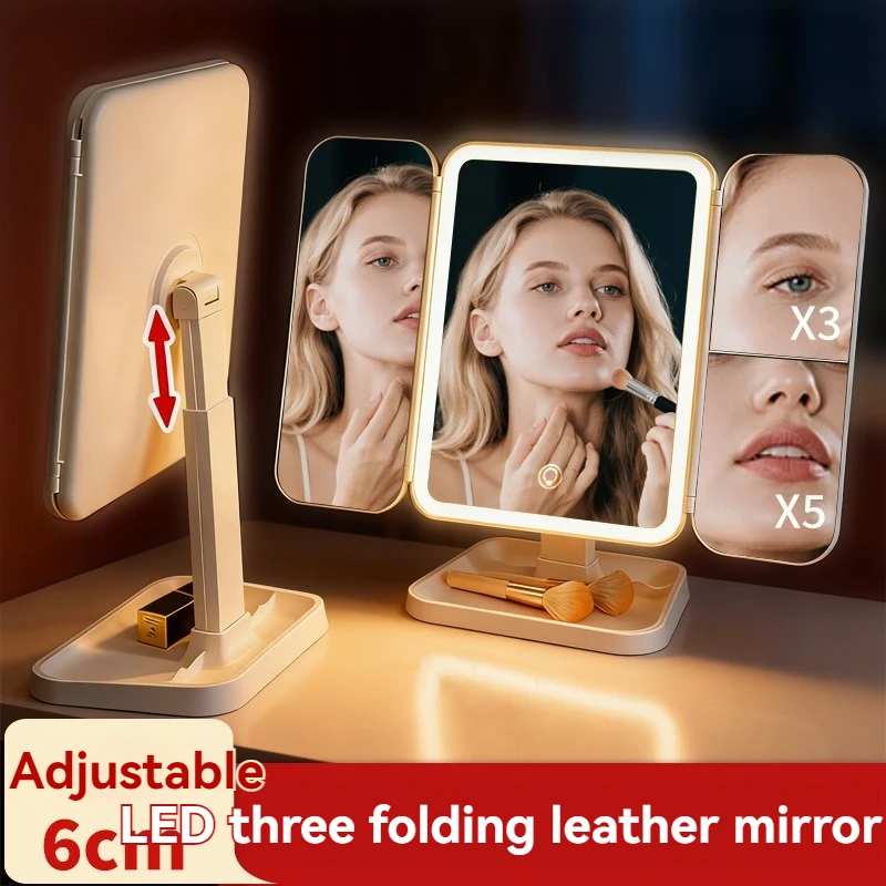 Светодиодное зеркало для макияжа с подсветкой, складное, вращающееся, зеркало для туалетного столика с регулируемой высотой, настольное зеркало для макияжа
Светодиодное зеркало для макияжа с подсветкой, складное, вращающееся, зеркало для туалетного столика с регулируемой высотой, настольное зеркало для макияжа