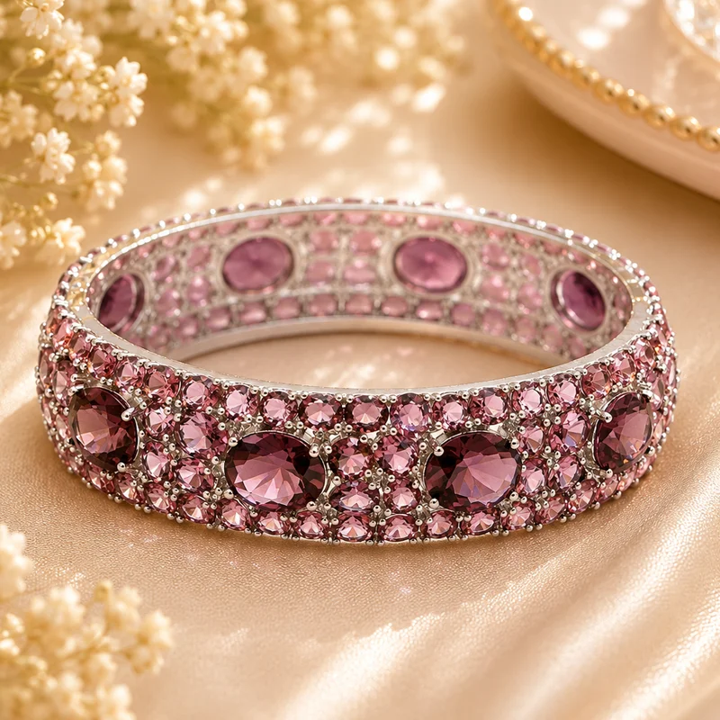 75x17mm Beautiful 43g Tanzanite Green Tsavorite Garnet Purple Amethyst Woman's Wedding Silver Bangle Bracelet 7.5inch
75x17mm Beautiful 43g Tanzanite Green Tsavorite Garnet Purple Amethyst Woman's Wedding Silver Bangle Bracelet 7.5inch
