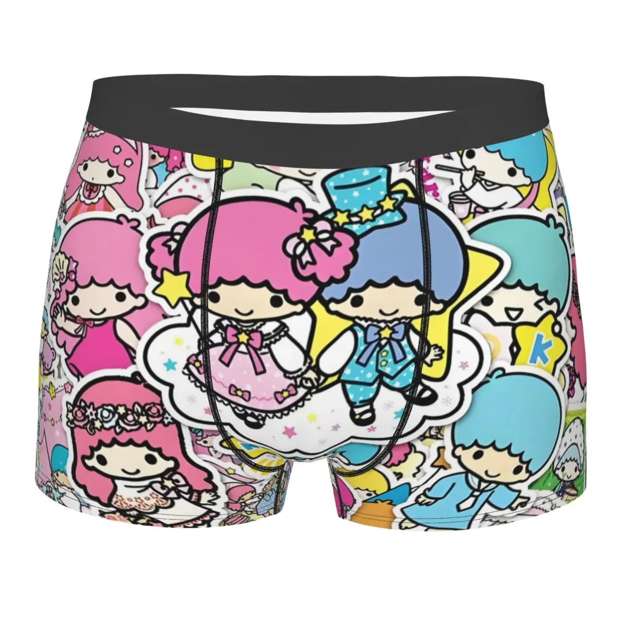 Забавные аниме Sanrio мультфильм Little Twin Stars боксеры шорты трусики мужские трусы стрейч Kiki Kawaii Lala трусы нижнее белье
Забавные аниме Sanrio мультфильм Little Twin Stars боксеры шорты трусики мужские трусы стрейч Kiki Kawaii Lala трусы нижнее белье