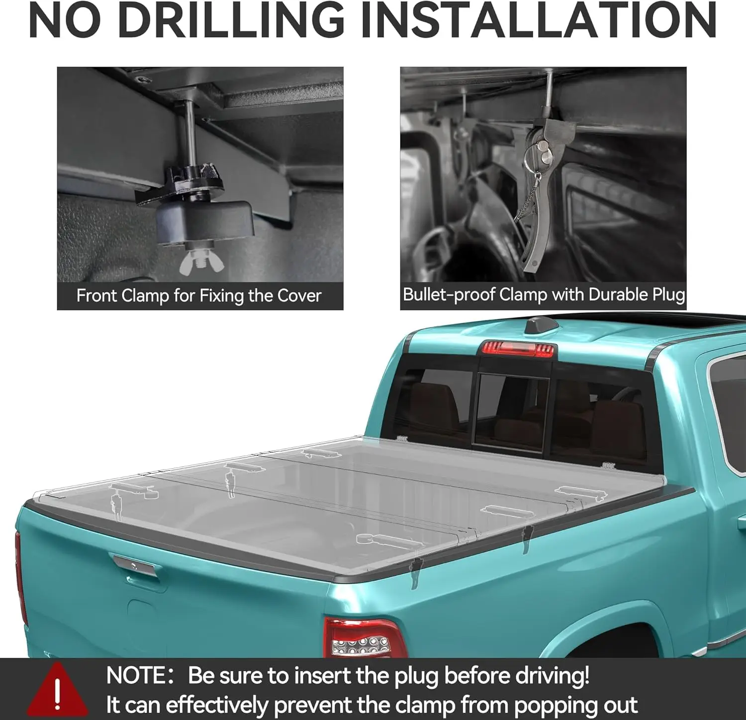 Hard Tri-fold Truck Bed Tonneau Cover Compatible with Jeep Gladiator JT 2020-2025 5 ft Bed with Trail Rail System
Hard Tri-fold Truck Bed Tonneau Cover Compatible with Jeep Gladiator JT 2020-2025 5 ft Bed with Trail Rail System