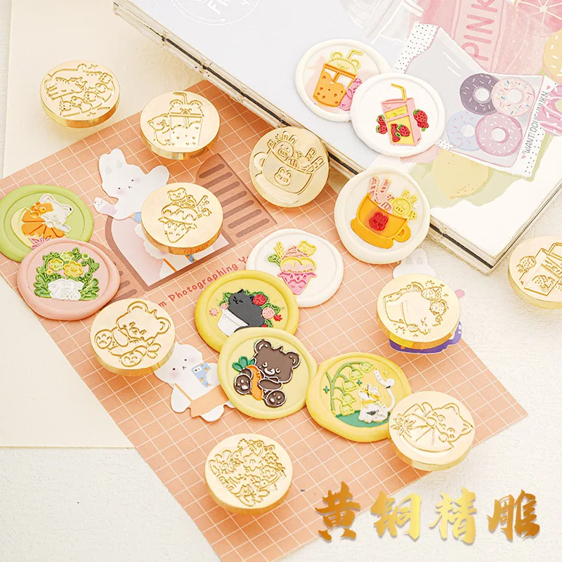 Bear Carrot Fire Seal Pet Dessert Series Wax Stamp Brass Fine Carving DIY Seal Decoration Seal 3x3cm Craft Supplies
Bear Carrot Fire Seal Pet Dessert Series Wax Stamp Brass Fine Carving DIY Seal Decoration Seal 3x3cm Craft Supplies