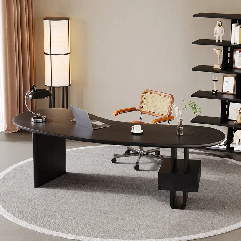 Modern simple solid wood curved home study desk chair combination office drawer table legs
Modern simple solid wood curved home study desk chair combination office drawer table legs